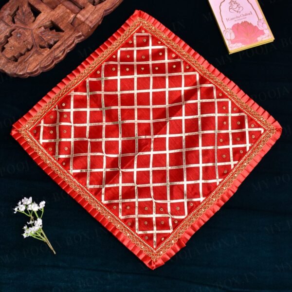 Red Puja Aasan Cloth