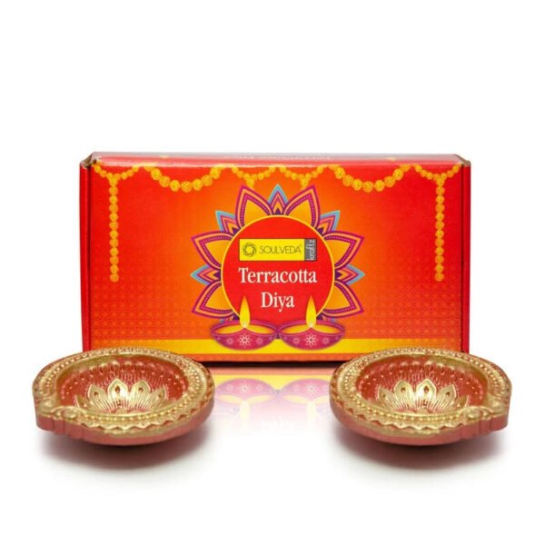Hand-Painted Clay Diyas - Set of 6